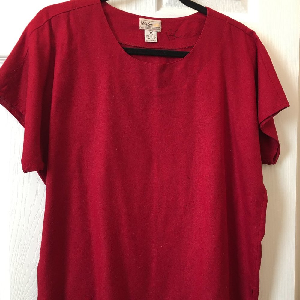 VintageGeorge Georgoiu Red Raw Silk Sleeveless Top